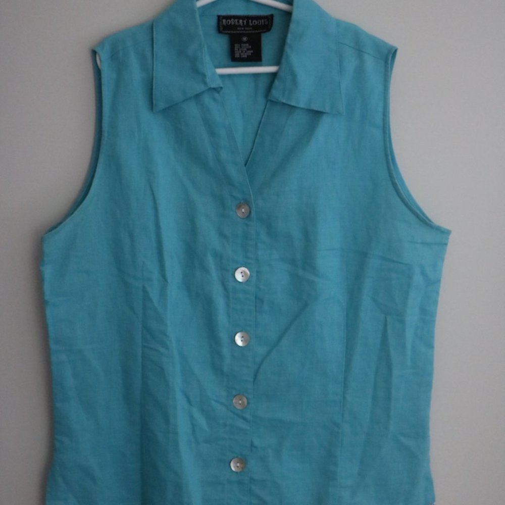 Blue Button Down - Picture 2 of 6